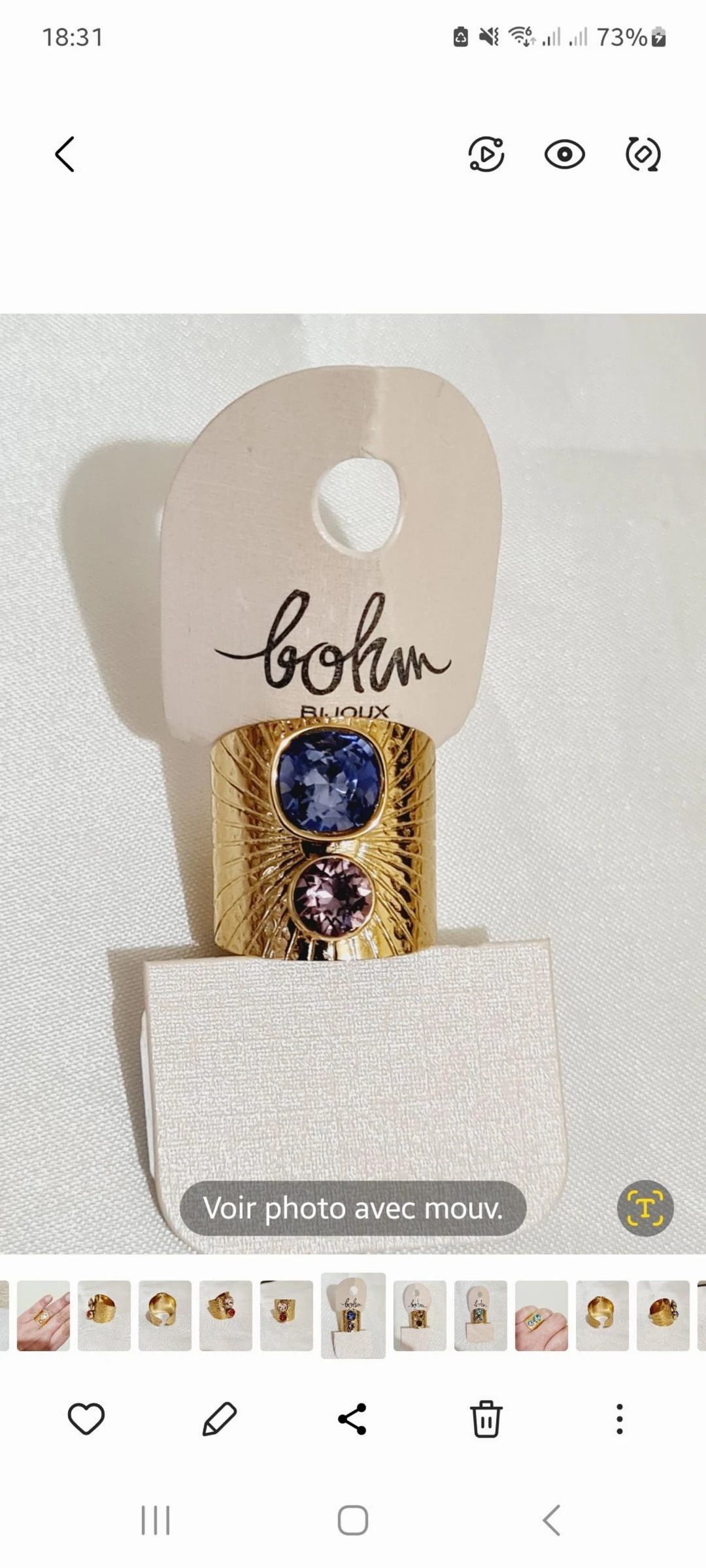 Verstelbare Bohm kristallen Swarovski indigo paars – photo 5